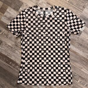 Two 2 Fly Mesh Shirt Size Small HOWDY, WESTERN, YEEHAW checkered Sheer Top